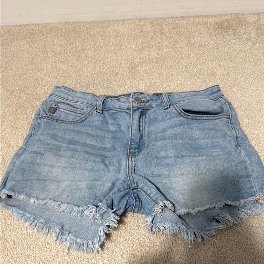 Just USA Light Blue Frayed Jean Shorts